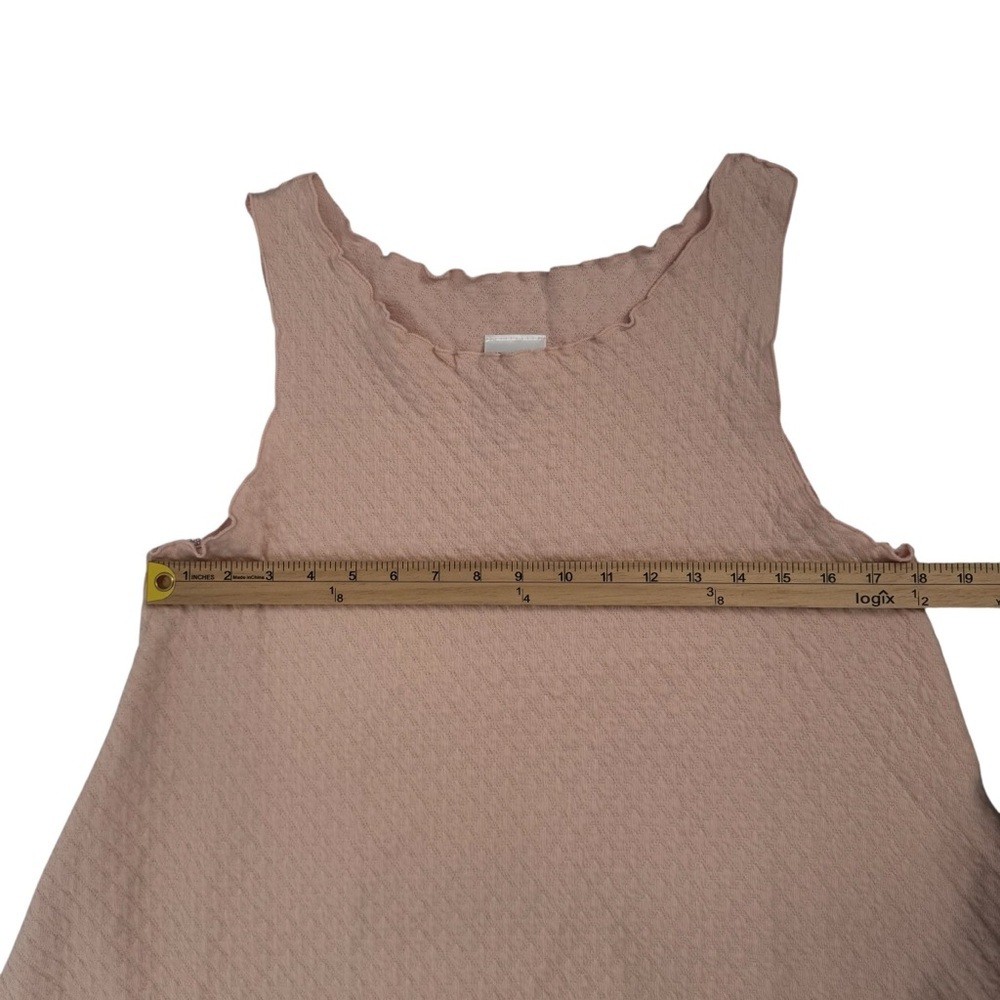 Haystacks Peach Cottagecore Texture Sleeveless Ruffle Summer Swing Dress Coverup - Picture 5 of 8